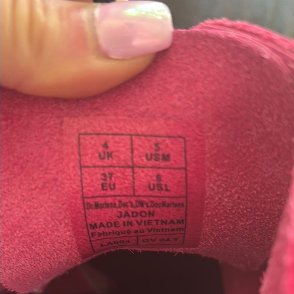 Dr. Martens Pink Leather Women's Boots jadon platform boot - Picture 11 of 15